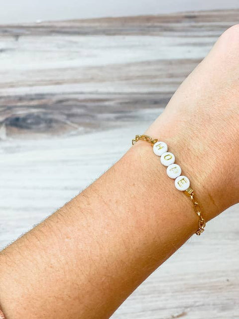 HOPE Beaded Bracelet - Gold